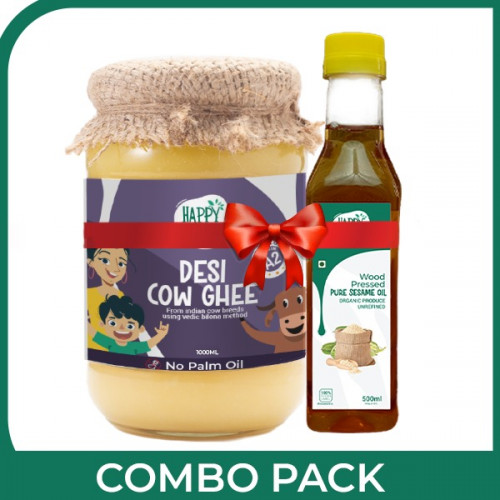 Buy 2 Desi Cow Bilona Ghee & Get Sesame Oil Free (1000ml+500ml)